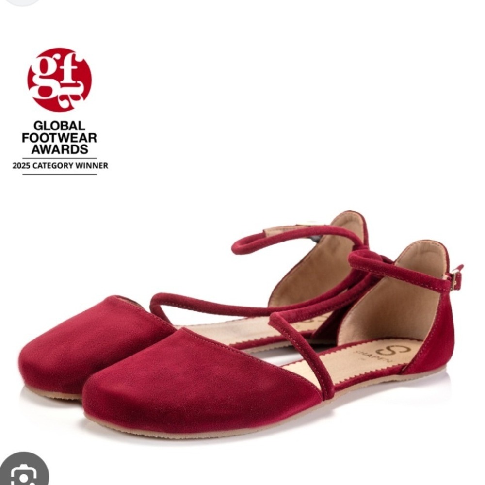 Shapen Orchid Barefoot Sandals Bordeaux Red Suede Minimalist Flats 36
